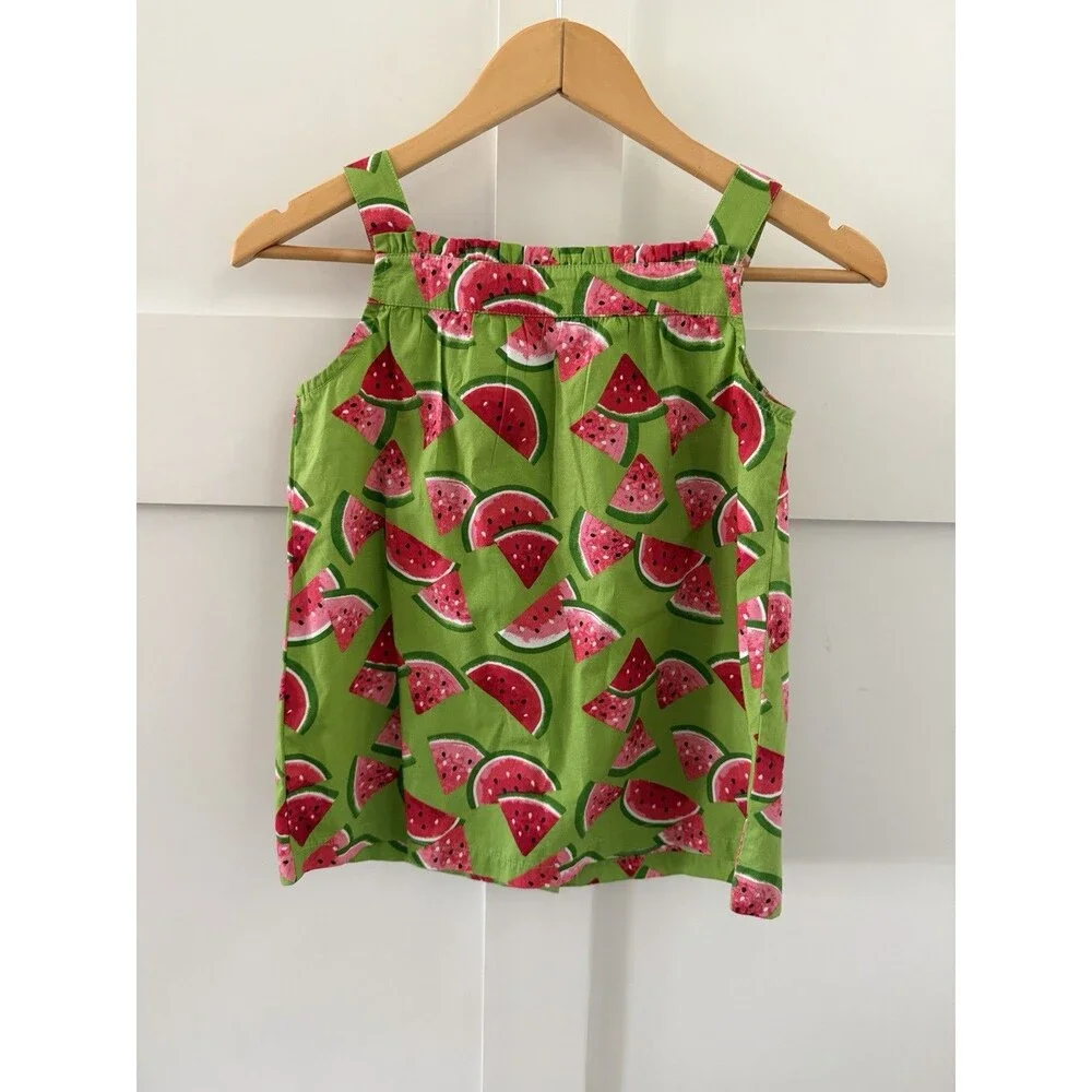 NEW With Tags Crazy 8 Girls Summer Watermelon Shirt Blouse Tank With Bows Sz 7-8